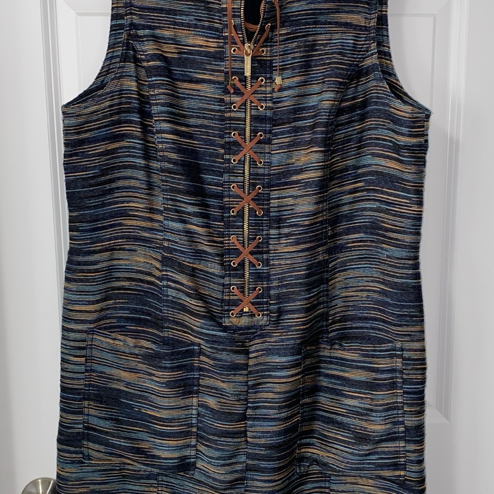 Michael Kors Sleeveless Lined Striped Dress